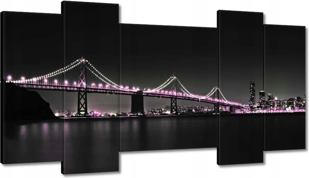 Vászonkép 120x65 Híd Lila fények