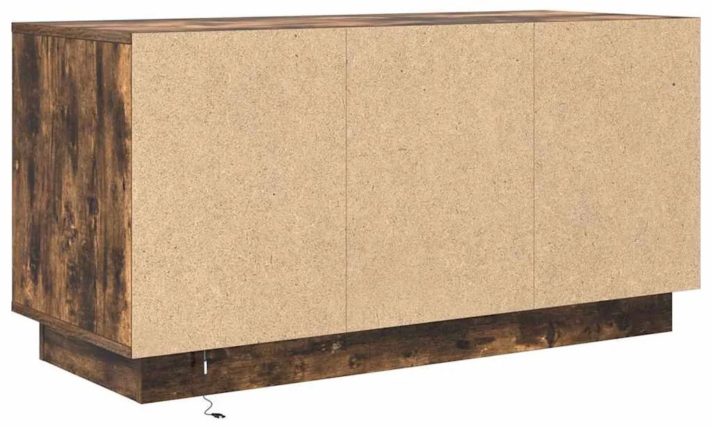 füstös tölgyszínű TV-szekrény LED-világítással 100x41x50 cm