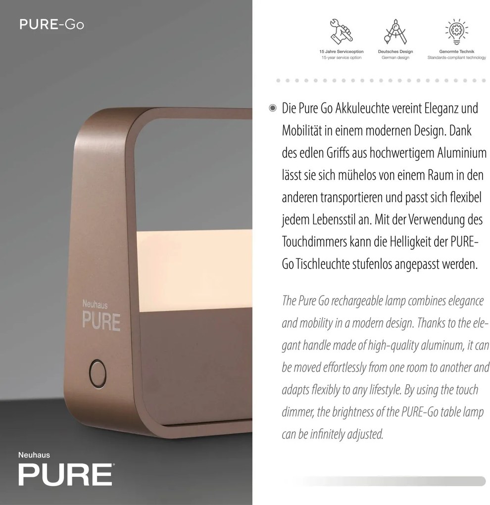 Paul Neuhaus modern asztali lámpa pure go barna pln4055-97