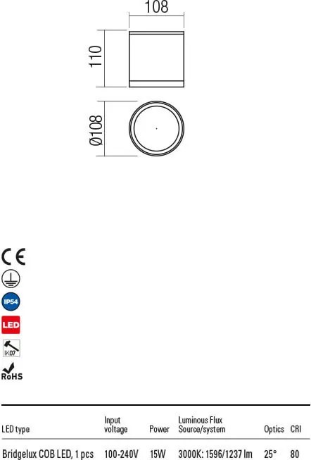 REDO 90346 XILO Modern Kültéri Mennyezeti Lámpa LED IP54