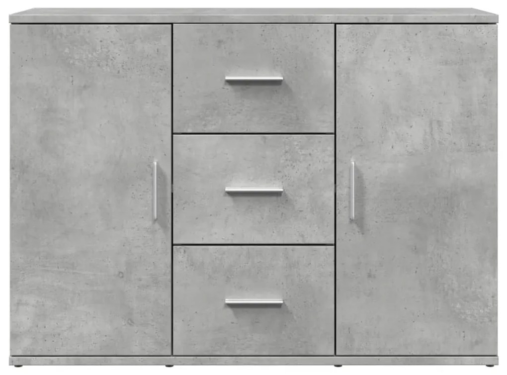 betonszürke szerelt fa tálalószekrény 90,5 x 29,5 x 65 cm