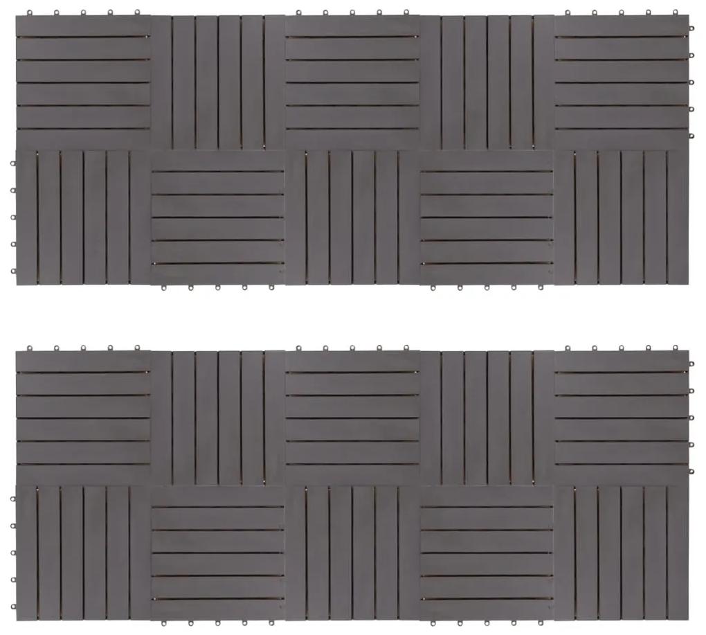 vidaXL 20 darab antikolt szürke tömör akácfa padlólap 30 x 30 cm