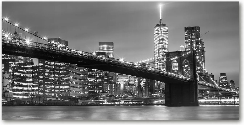 Fotó vászonkép edzett üveg New York éjszaka 140x70