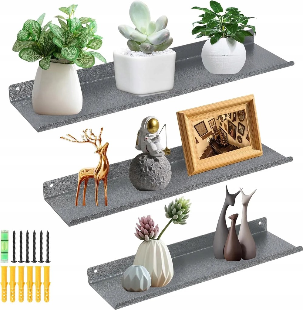 Uten Lebegő polcok rusztikus vas fali polcok 3 db-os szett