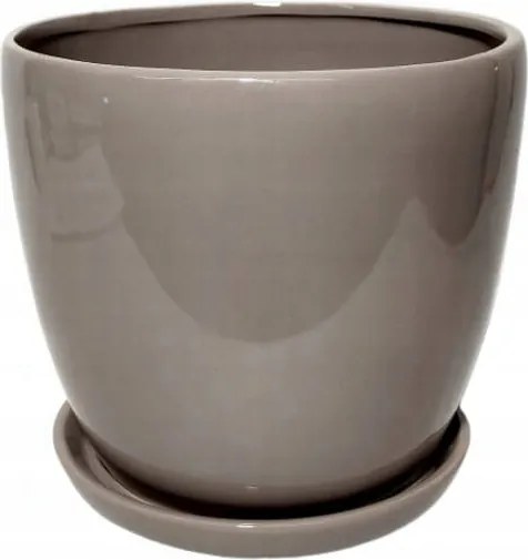 Kerámia kaspó állvánnyal bézs dekoratív virágtartó 18 cm