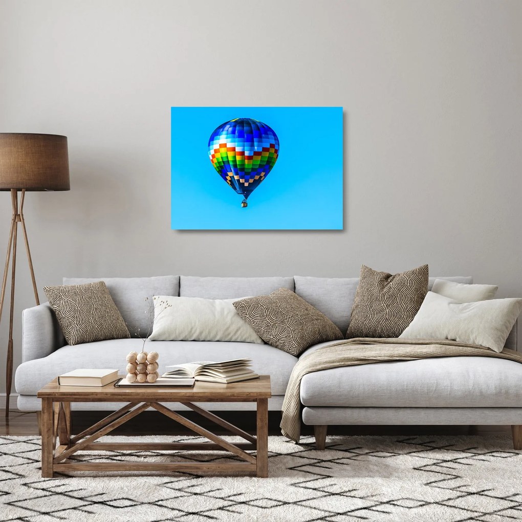 Kép - Hőlégballon (üvegen) (70x50 cm)