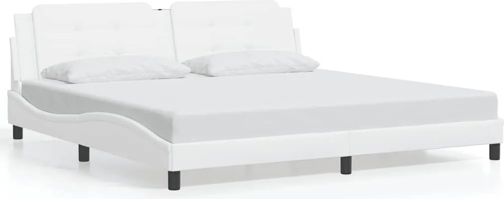 vidaXL fehér műbőr ágykeret matrac nélkül Zadar 200x200 cm