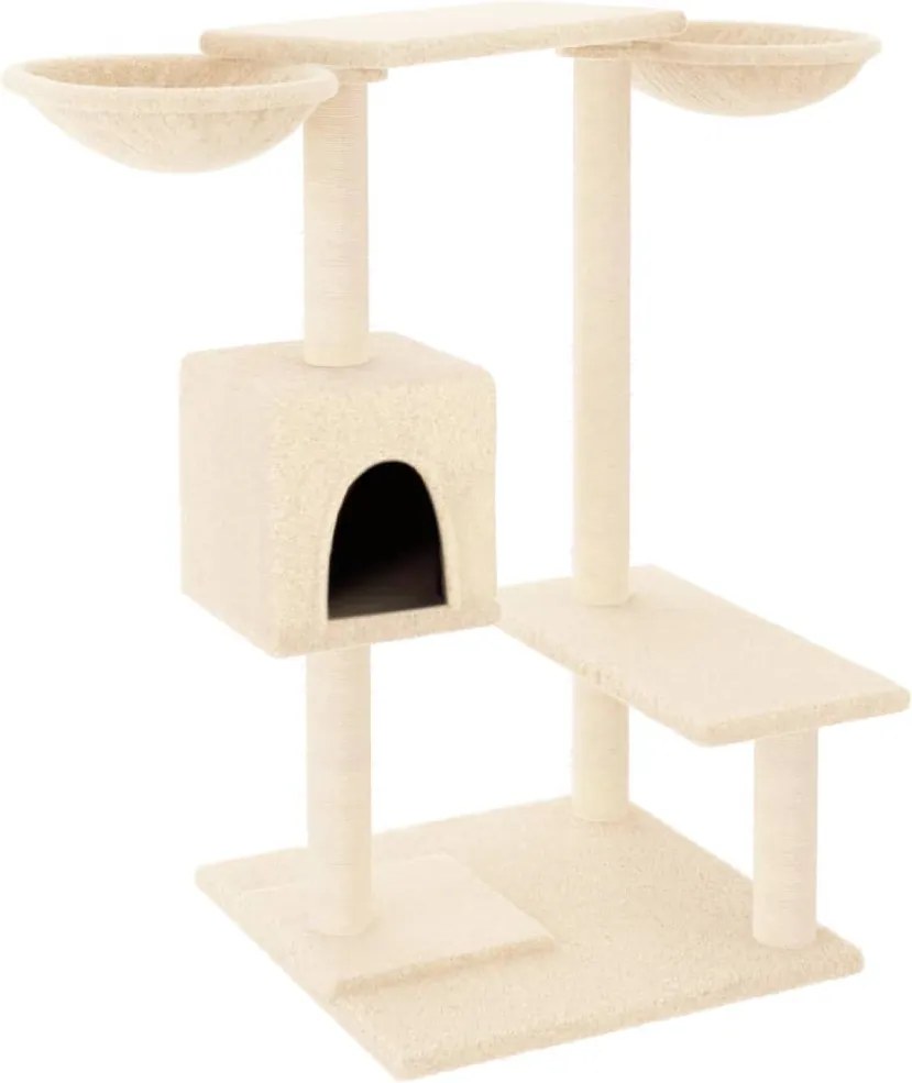 vidaXL krémszínű macskabútor szizál kaparófákkal 82 cm