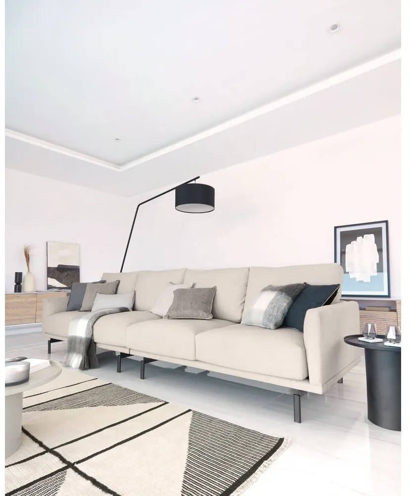 Fekete állólámpa textil búrával (magasság 221,5 cm) Ciana – Kave Home