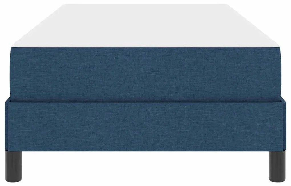 Boxrugós ágy matracmal Kék 90 x 200 cm szövet