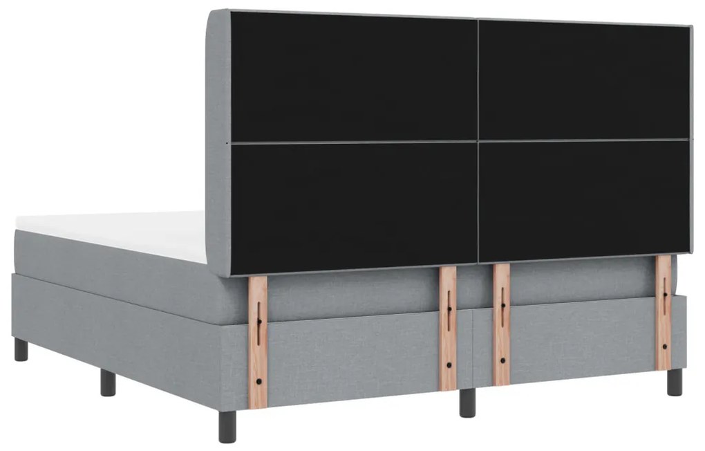 Boxspring Ágy Matraceval Világosszürke 180x200 cm Szövet