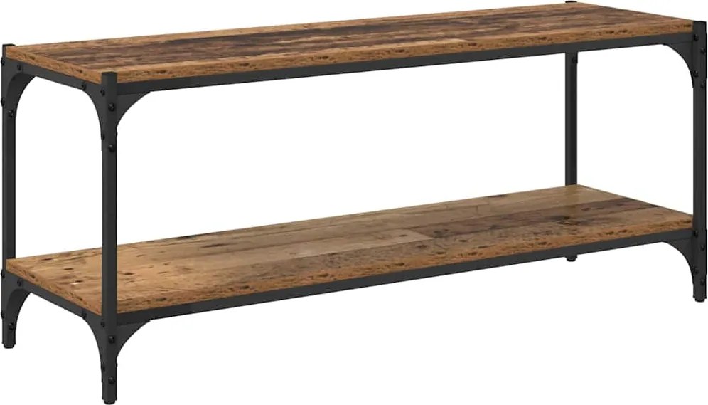 vidaXL TV szekrény Öreg fa 100x33x41cm Műszaki fa és vas