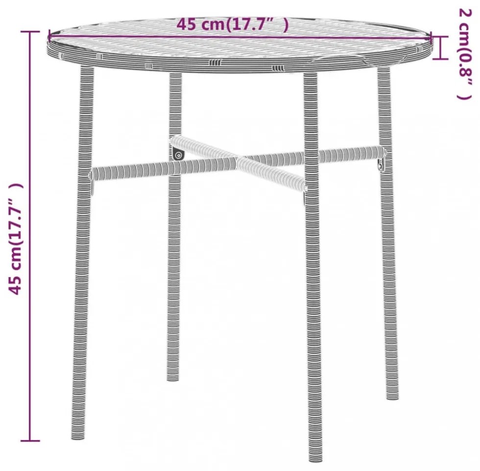 vidaXL 3 részes barna polyrattan kerti étkezőgarnitúra