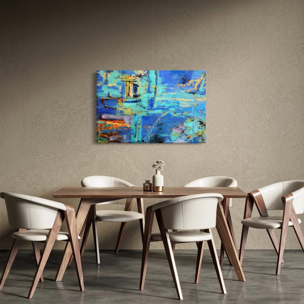 Kép - Absztrakt olajfestmény (90x60 cm)