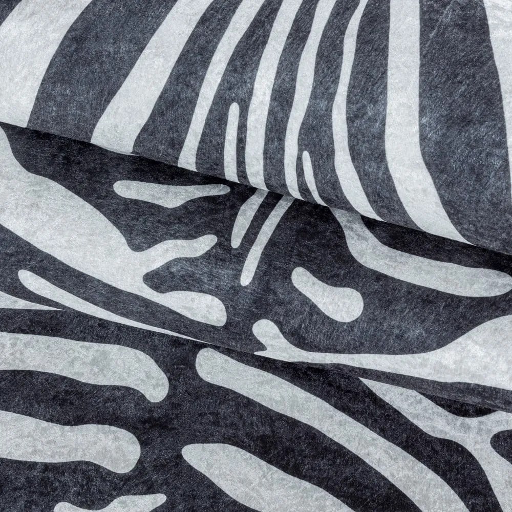 Fekete-fehér szintetikus bőr 100x135 cm Etosha – Ayyildiz Carpets