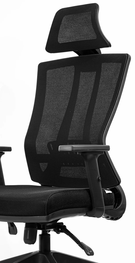 Ello ergonómikus irodai forgószék deréktámasszal, fejtámasszal, 3D Air mesh hálós