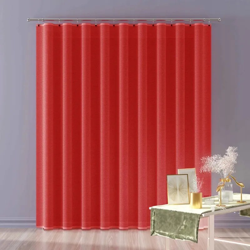 Sima jacquard függöny méteráru piros 250 cm Arnika 648092