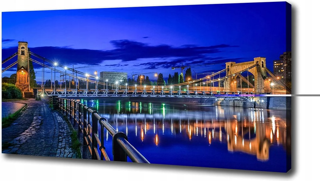 Nagyméretű vászonkép Boroszló éjszaka 120x60 cm