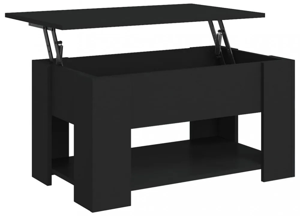 fekete szerelt fa dohányzóasztal 79 x 49 x 41 cm