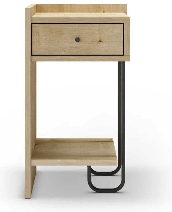 Natúr színű éjjeliszekrény tölgyfa dekorral Mercure – Marckeric