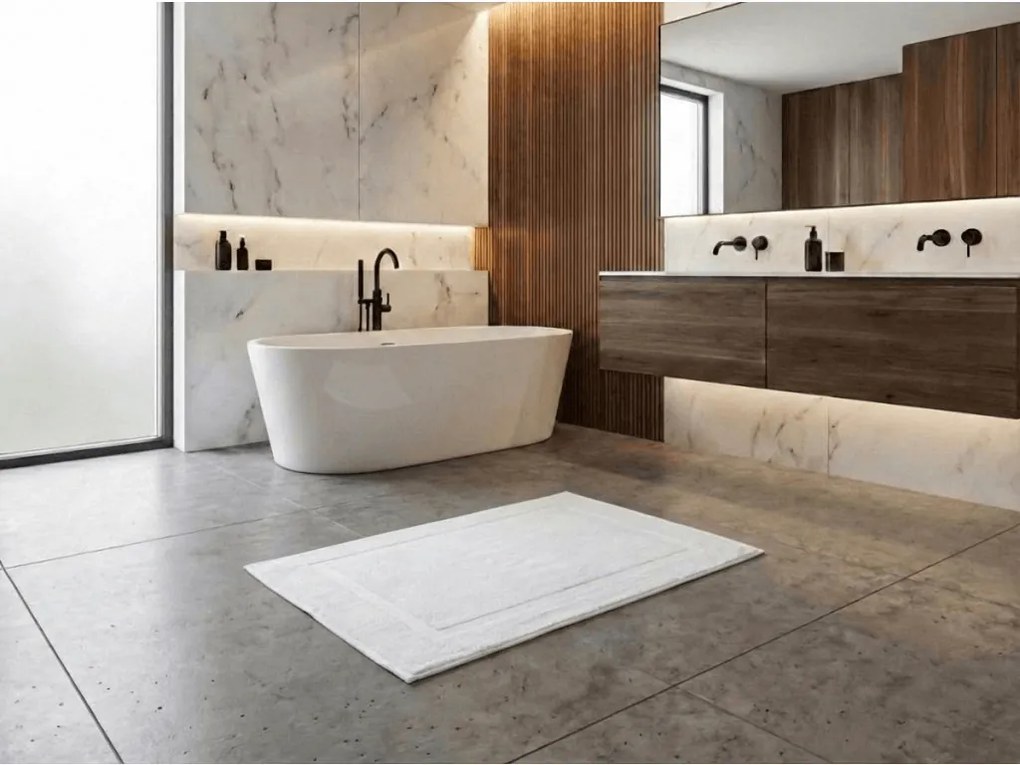 Deluxe hotel fehér fürdőszobaszőnyeg 50 x 70 cm