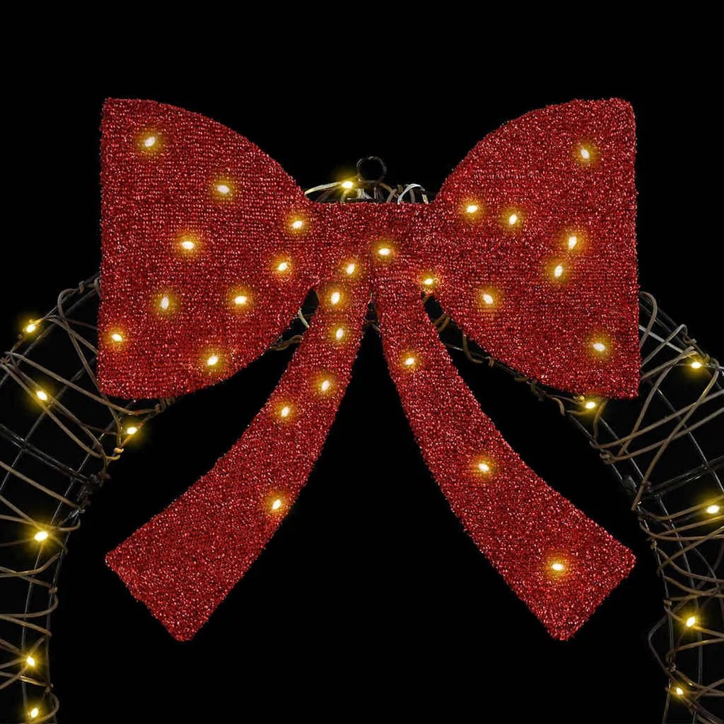 Koszorú 60 LED-del Meleg fehér 75 cm Rattan