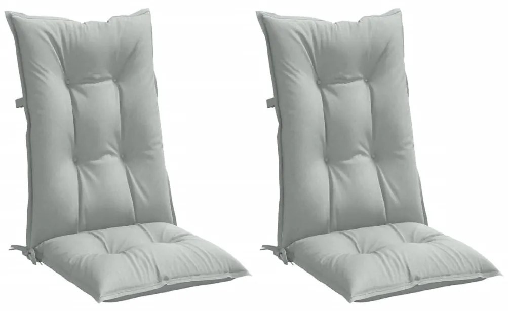 2 db világosszürke szövet magas háttámlájú székpárna 120x50x7cm