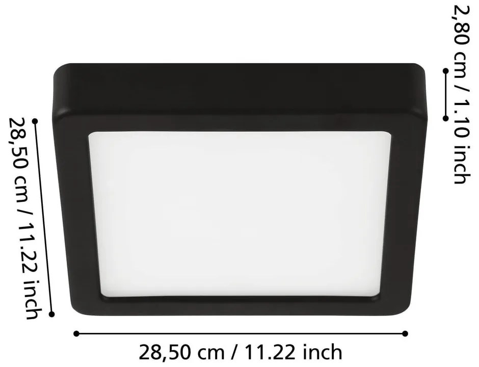 Fekete LED mennyezeti lámpa 28,5x28,5 cm FUEVA 5 – EGLO