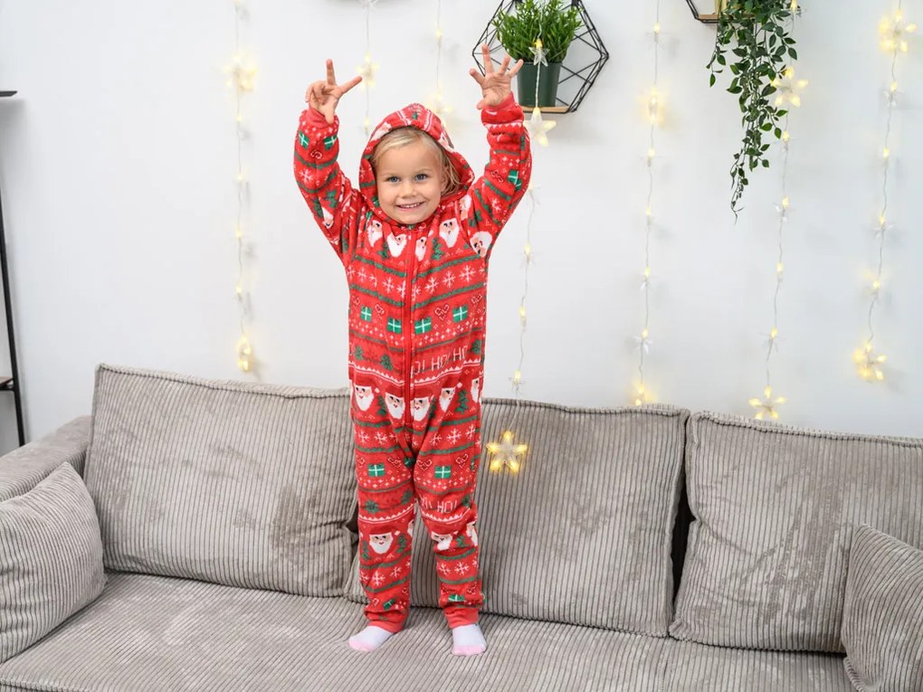 CHRISTMAS ONESIE gyerek overál piros - többféle méretben Méret: 98 - 104