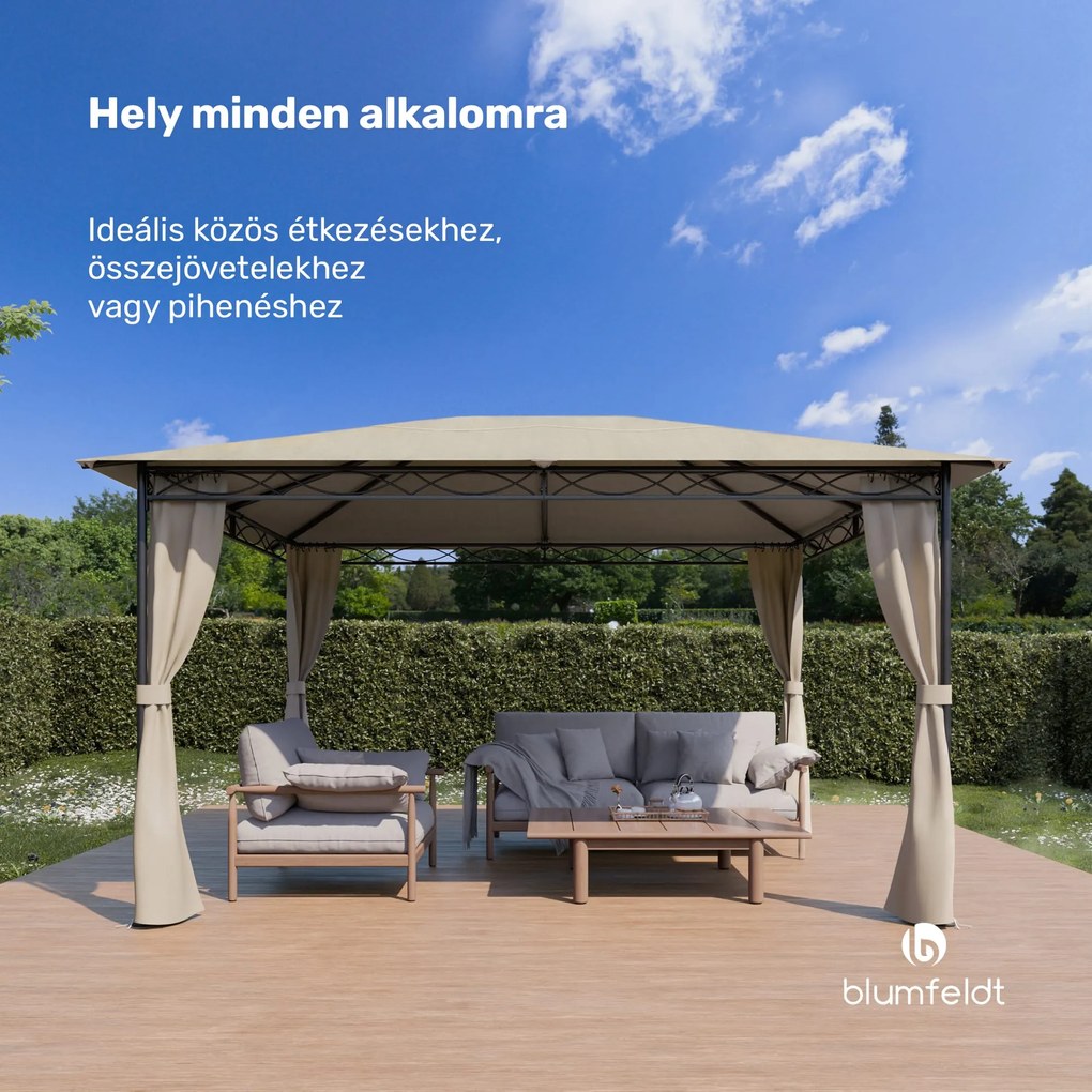 Blumfeldt Mondo 3x4 pavilon fémkerettel és 4 oldalfallal