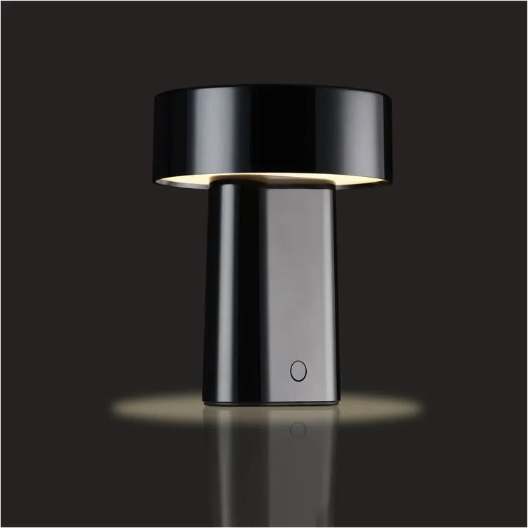 Fekete műanyag LED asztali lámpa (magasság 18 cm) Oblong – Zone