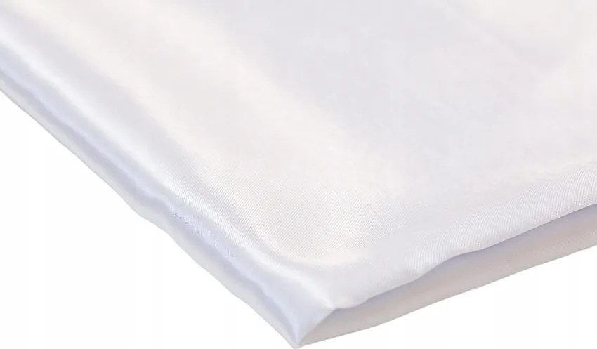 Asztalterítő szövet foltálló dekoratív szatén fényes fehér 160 cm