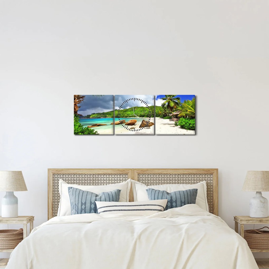 Kép - Takamaka, Seychelles (órával) (90x30 cm)