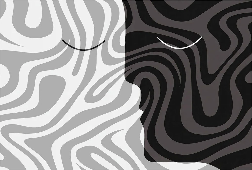 Fotótapéta Flizelin Dekoratív Hálószoba Absztrakt arcok 104x70