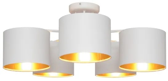 Felületre szerelhető csillár ALBA 5xE27/15W/230V fehér/arany