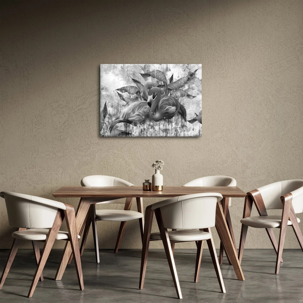 Kép - Flamingók graffiti (70x50 cm)