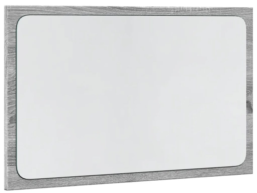 Szürke sonoma szerelt fa LED-es fürdőszobatükör 60x8,5x38 cm