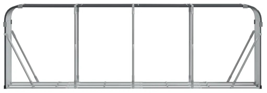 antracitszürke horganyzott acél rönktartó 300 x 45 x 100 cm