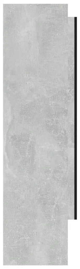 betonszürke MDF tükrös fürdőszobaszekrény 80 x 15 x 60 cm