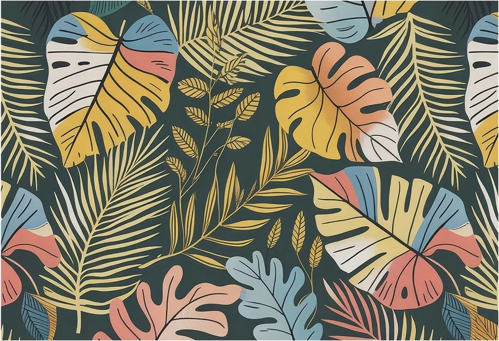 Flizelin tapéta Divatos 3D fali Trópusi energia 152x104 Ragasztóval