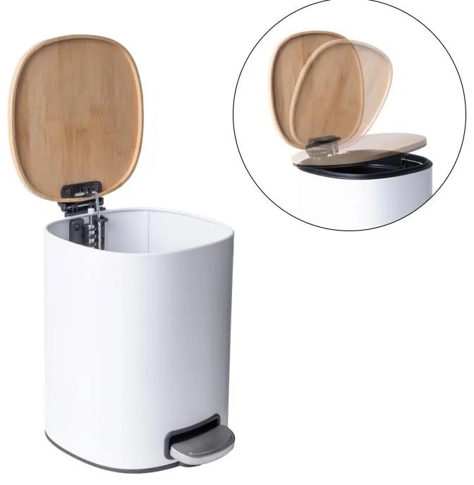 Erga Osti, lágyan záródó szemetes 5L, barna-fehér, ERG-YKA-CH.OSTI-WHT