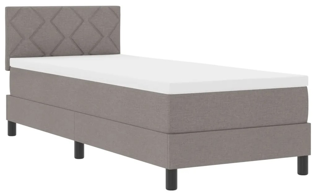 Box Spring Ágy Matraccal és LED Taupe 80x200 cm Szövet
