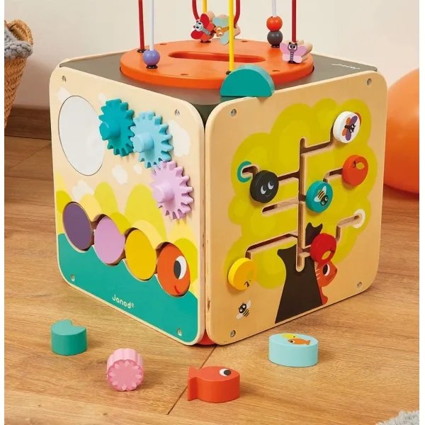 Janod - Interaktív blokk labirintussal MULTI ACTIVITY