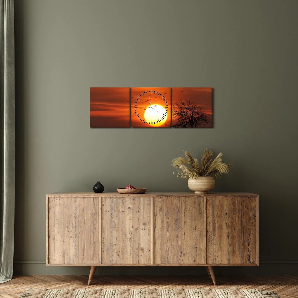 Kép - Naplemente (órával) (90x30 cm)