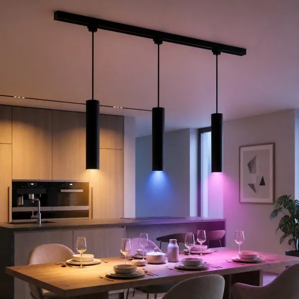 Philips - Dimmelhető LED függőlámpa kábelen EASYLINK sínes rendszerhez 3xGU10/4,7W/230V 1m fekete