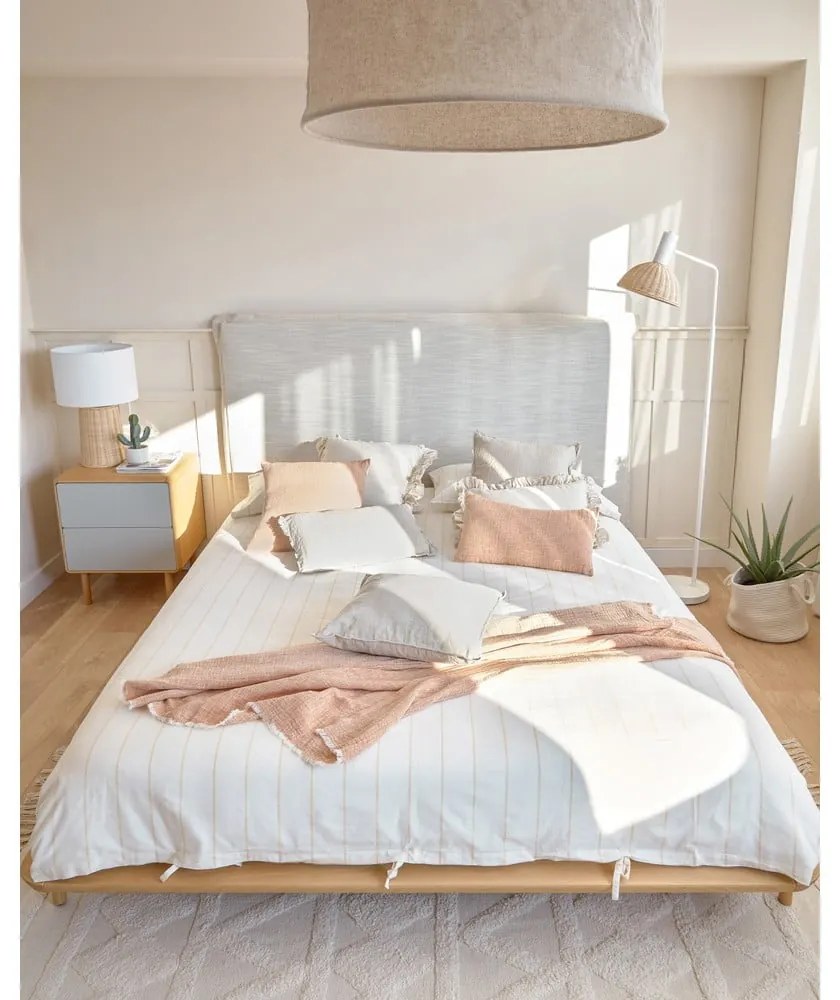 Szürke-natúr színű éjjeliszekrény Anielle – Kave Home