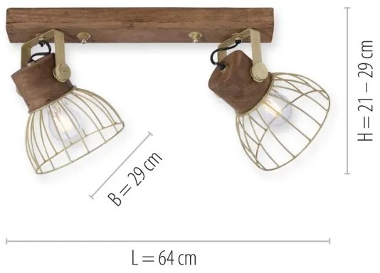 Leuchten Direkt 11487-60 - Spotlámpa ALAMI 2xE27/25W/230V