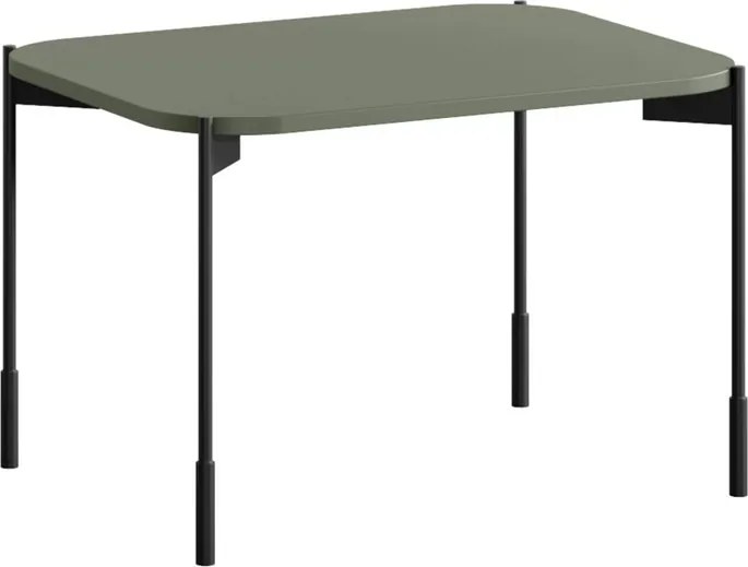 Sonatia dohányzóasztal 60 cm téglalap alakú fém lábakkal - olíva
