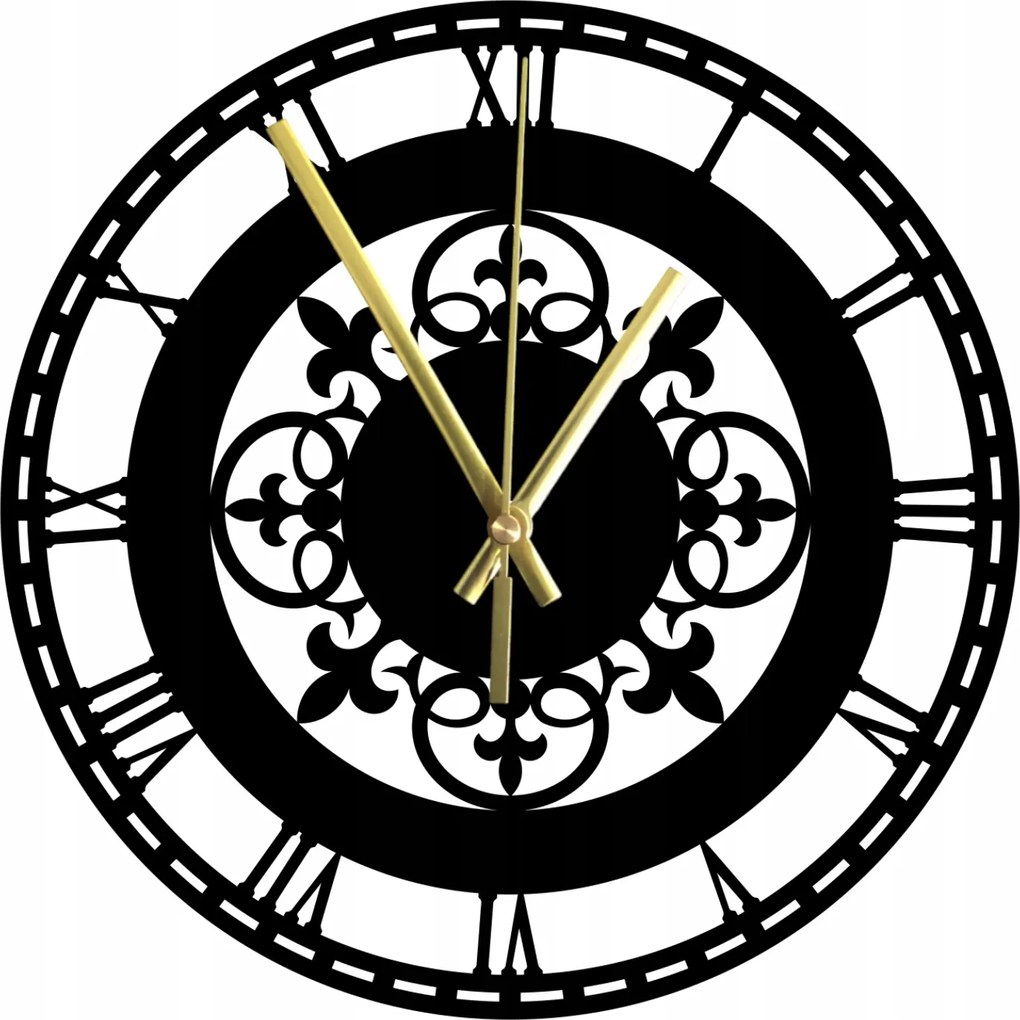 Falióra Fa Modern Csendes Római Számok Iparos 45 cm