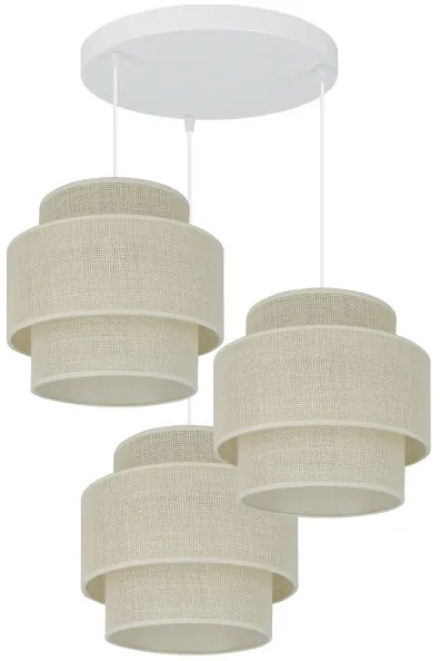 Brilagi - SPACE YUTE 3xE27/15W/230V krém-fehér függeszték